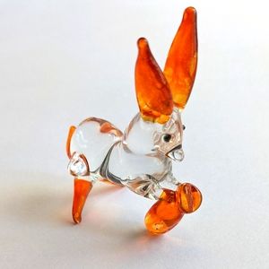 (2/$25) Kangaroo art glass figurine home deco animal sculpture